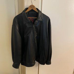 Men's black soft leather jacket